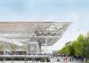 A retractable roof on suzanne lenglen tennis court